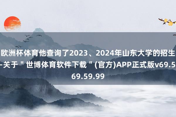 欧洲杯体育他查询了2023、2024年山东大学的招生情况-关于＂世博体育软件下载＂(官方)APP正式版v69.59.99