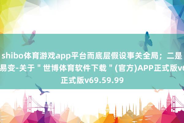 shibo体育游戏app平台而底层假设事关全局；二是文化氛围易变-关于＂世博体育软件下载＂(官方)APP正式版v69.59.99