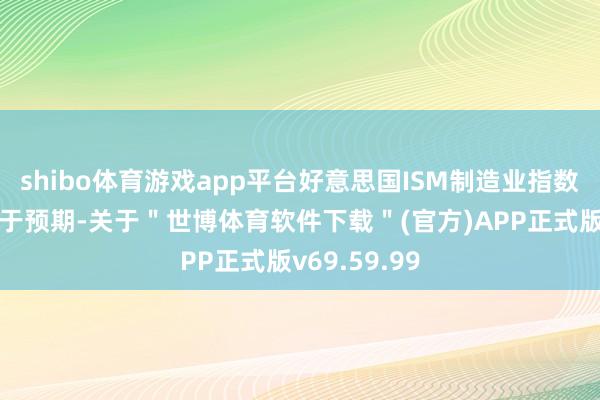 shibo体育游戏app平台好意思国ISM制造业指数偶然大幅好于预期-关于＂世博体育软件下载＂(官方)APP正式版v69.59.99