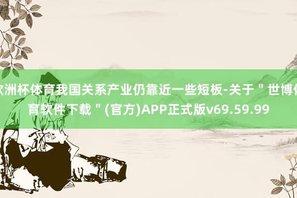 欧洲杯体育我国关系产业仍靠近一些短板-关于＂世博体育软件下载＂(官方)APP正式版v69.59.99