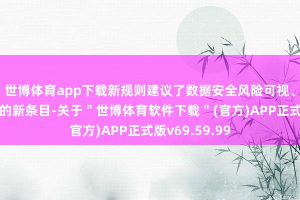 世博体育app下载新规则建议了数据安全风险可视、主动评估选藏的新条目-关于＂世博体育软件下载＂(官方)APP正式版v69.59.99