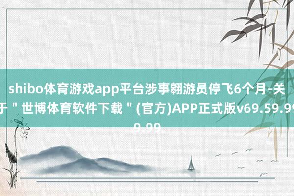 shibo体育游戏app平台涉事翱游员停飞6个月-关于＂世博体育软件下载＂(官方)APP正式版v69.59.99