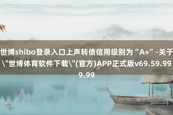 世博shibo登录入口上声转债信用级别为“A+”-关于